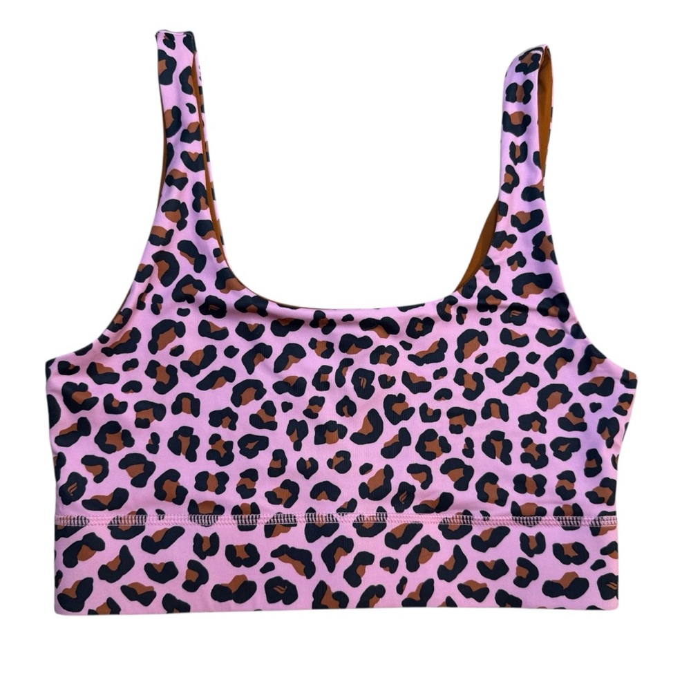 Fabletics Harlyn Pink & Leopard Reversible Sports Bra Size M